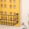 Wall Storage Shelves Hand Made Wood House Shape Wall Mounted Shelf for Bedroom Living Room Yellow