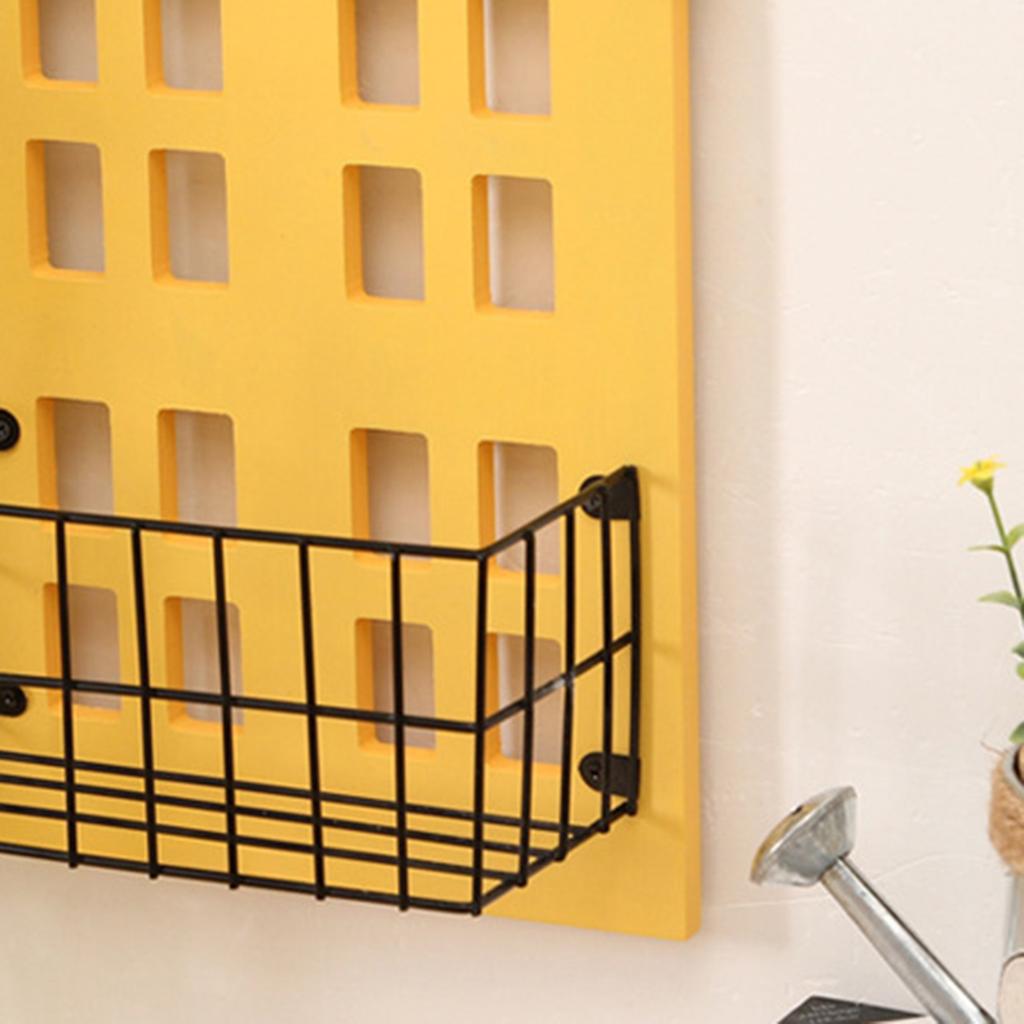 Wall Storage Shelves Hand Made Wood House Shape Wall Mounted Shelf for Bedroom Living Room Yellow