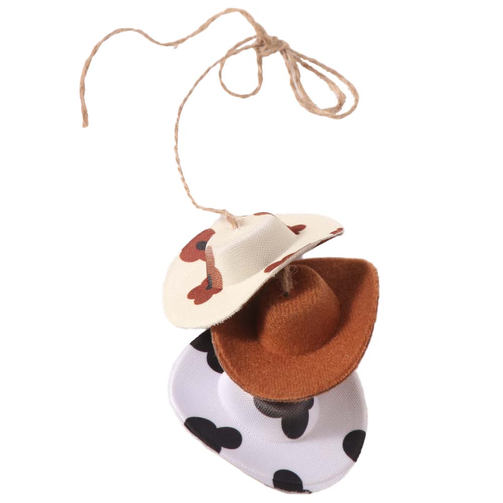 Mini cap Rearview Mirror Pendant Cute Cowboy Hat Car Decoration Creative Car Pendant  Auto Interior