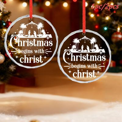 1pc/2pcs Christmas Acrylic Ornament,Spirit and Festive Holiday Decor,Perfect Reminder of The True Essence of Christmas,deal Gift for Family and Faith