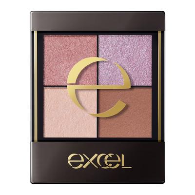 Excel Real Clothes Shadow CX03 Nuance Color Eyeshadow 4 3 Textures 1 Piece (Puff Sleeve) Palette, Colors, (Gloss, Glitter, Matte), (x 1)