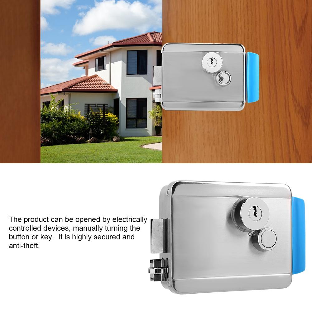 Dual Head Electric Control Door Lock Anti Theft Security Lock For Access Entry Left Positive