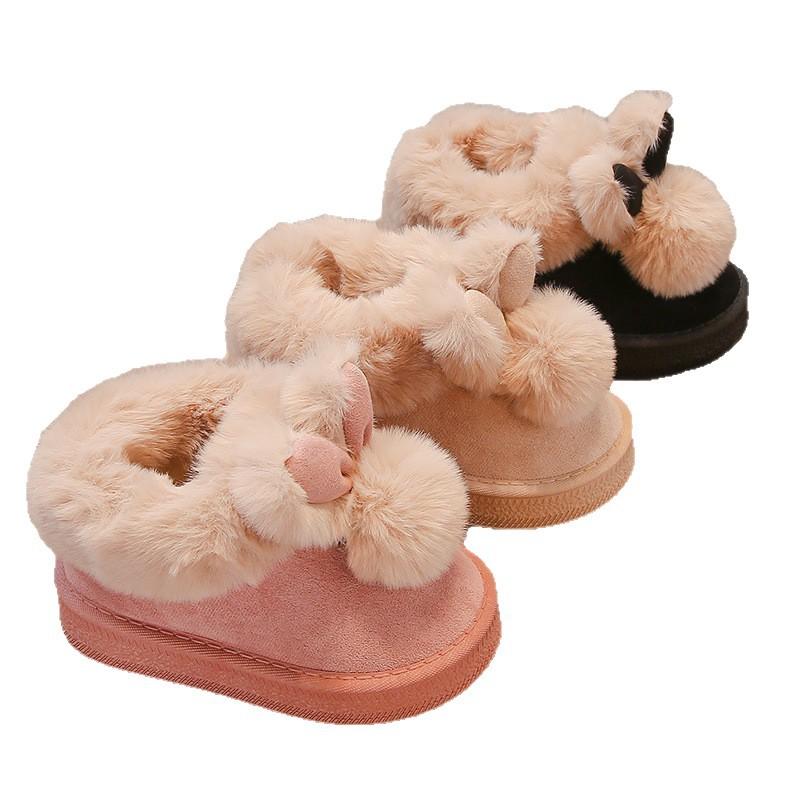 Girls' Snow-resistant Snow Boots Large Cotton Warm Short Boots Plus Velvet and Thick Cotton Boots