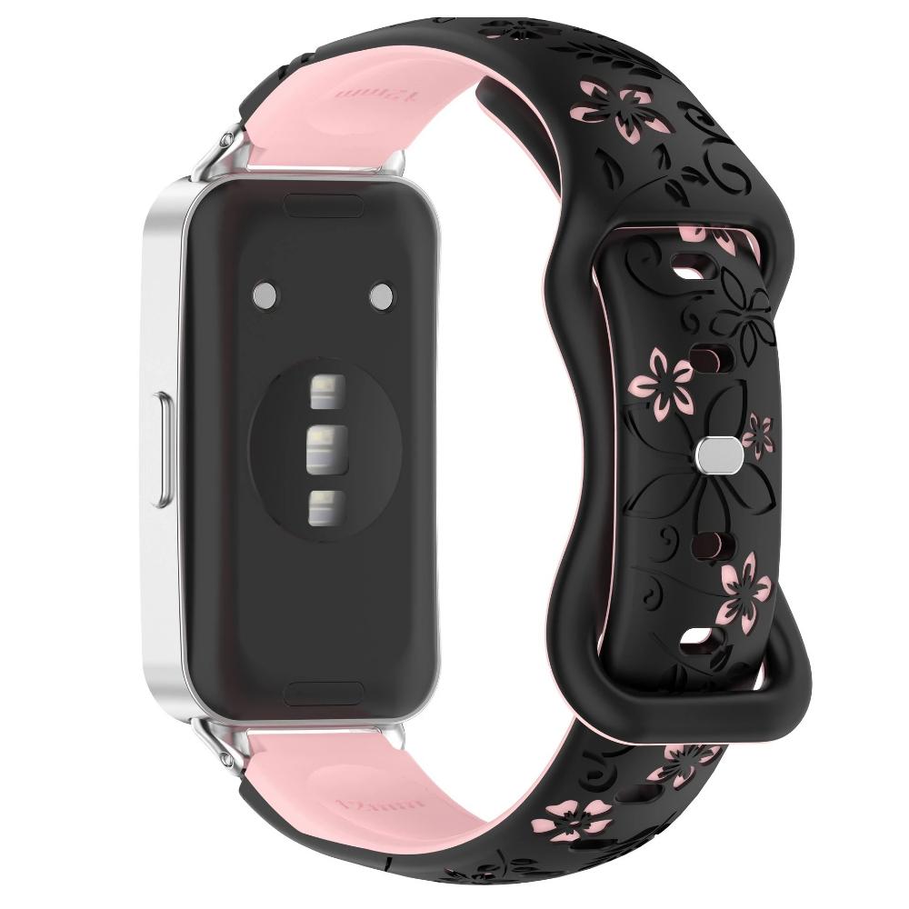 Women Silicone Flower 3D Engraved Strap for Huawei Band 10 9 8 Breathable Comfortable Bracelet Wristband for Huawei Fit4 Fit3 Fit2 Correa Accessories