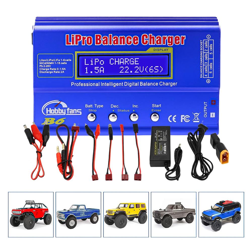 B6 Mini Professional Balance Charger/Discharger RC Charger with Power Supply for 1S-6S LiPo Lilon Life NiCd NiMh Pb RC Battery