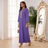 Purple Embroidered Dress Women's Long Cardigan Fashionable Elegant Robe Cross-border New Women's Clothing