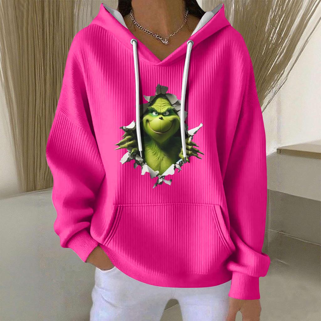 Women's Fashion Casual Christmas Angel Print Pullover Long-Sleeve Sweatshirt