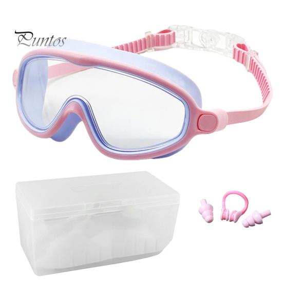 Kids Swim Goggles Anti-Fog UV Protection Leak-Proof Pool Swimming Goggles with Nose Clip Earplugs for Boys Girls Youth Toddler 3-15 Years