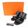 Excellent HERMES Sandals cute Purchased in 2025 Glennan Metal Leather black Women 35 Used