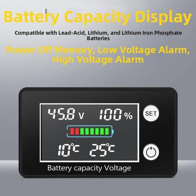 Multi Display Battery Thermostat with Voltage and Temperature Control for DC 10V 100V Suitable for Lithium and Acid Batteries