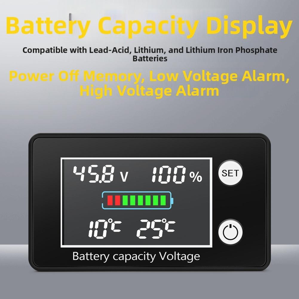 Multi Display Battery Thermostat with Voltage and Temperature Control for DC 10V 100V Suitable for Lithium and Acid Batteries