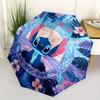 Disney Stitch,Tropical,Floral Manual Opening and Closing Umbrella, 8-Rib Reinforced Folding Design, Lightweight