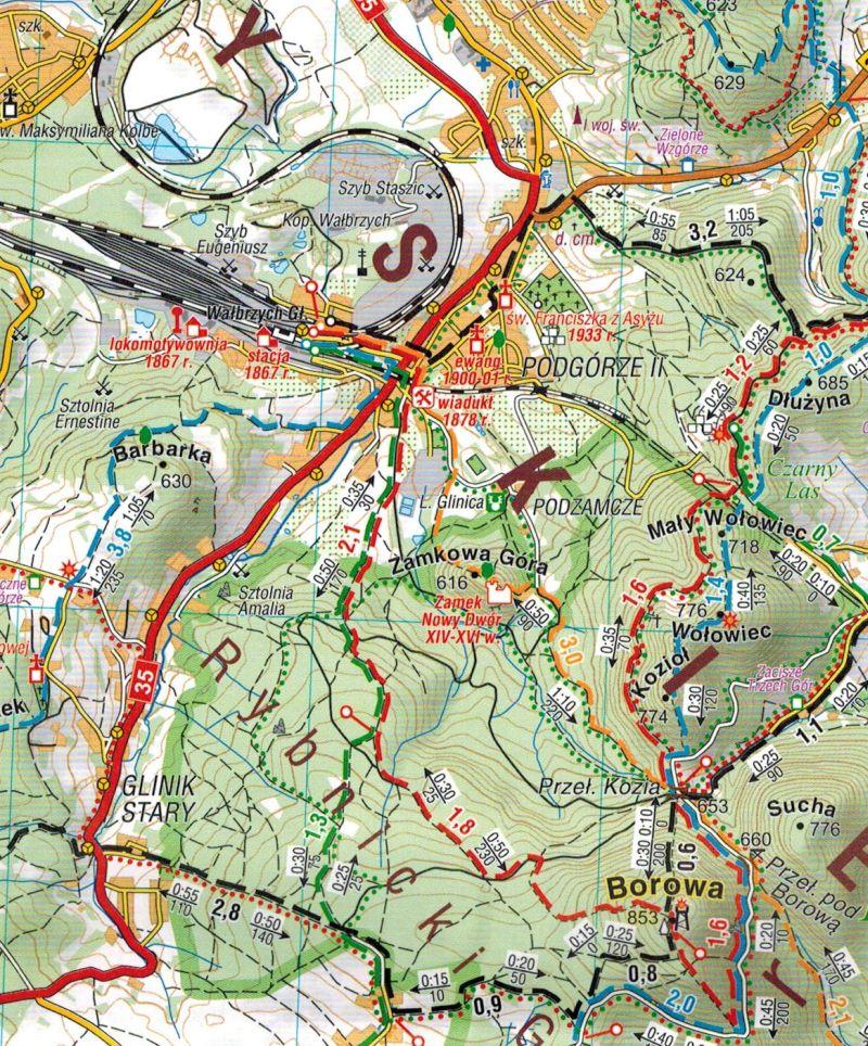 Góry Wałbrzyskie I Kamienne 1:35 000. Laminowana Mapa Turystyczna. Wyd. 2025. Compass