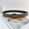 Zinc Zinc Alloy Cowgirl Buckle Belt Vintage Flower PU Hollow Belt Fashion Cowboy Waistband  Dress Decoration
