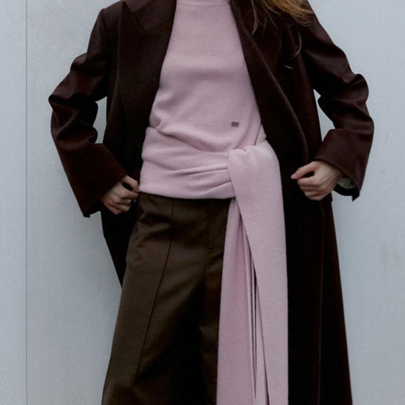 L’H.A.S TWO-BUTTON KNIT MUFFLER_PINK