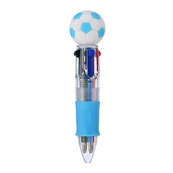 2Pcs Retractable Ballpoint Pen Cartoon Sports Ball 4-Color Mini Journal Pen with Football Basketball