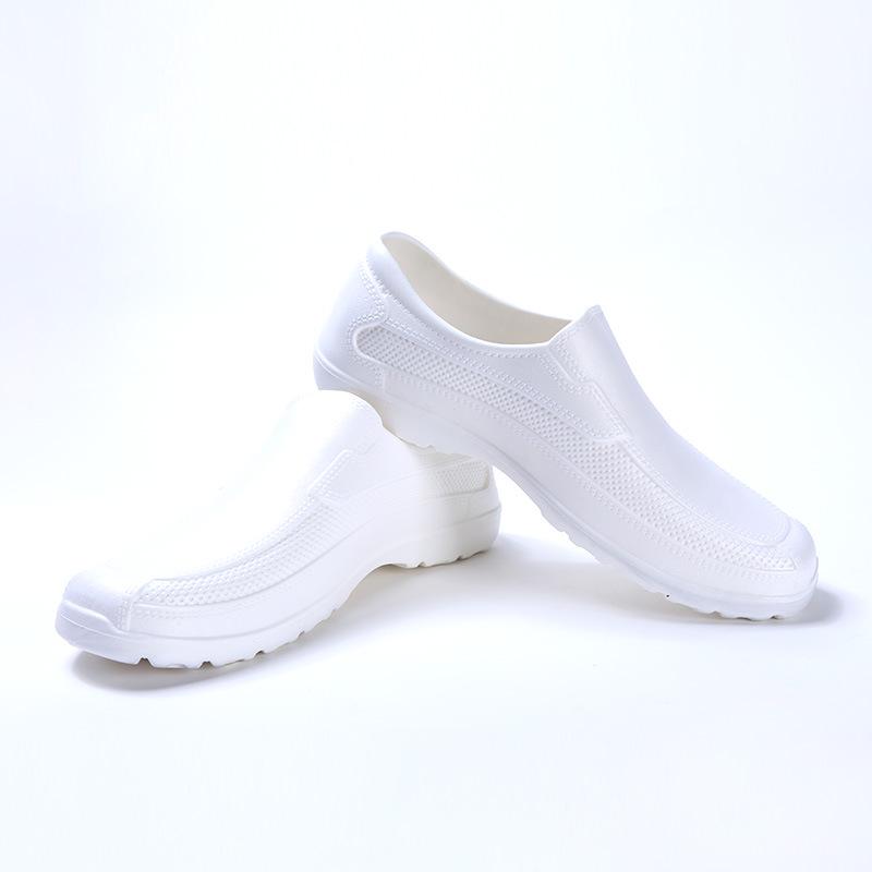 EVA Food Hygiene Boots: Oil, Acid & Alkali-Resistant Short Ankle Rain Boots - Black & White, Low-Cut, Waterproof.