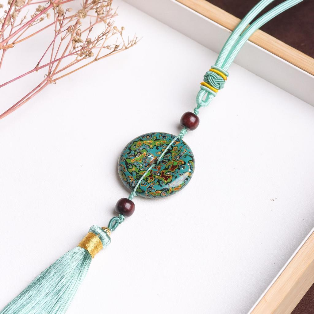 Mother-of-Pearl Lacquerware Ping'an Kou Car Tassel Pendant
