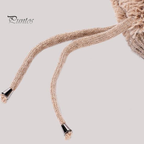 Women Winter Hat with Integrated Scarf Cold-proof Front Cover Thick Knitted Warm Solid Color Full Protection Outdoor Cycling Travel Cold Weather Cap