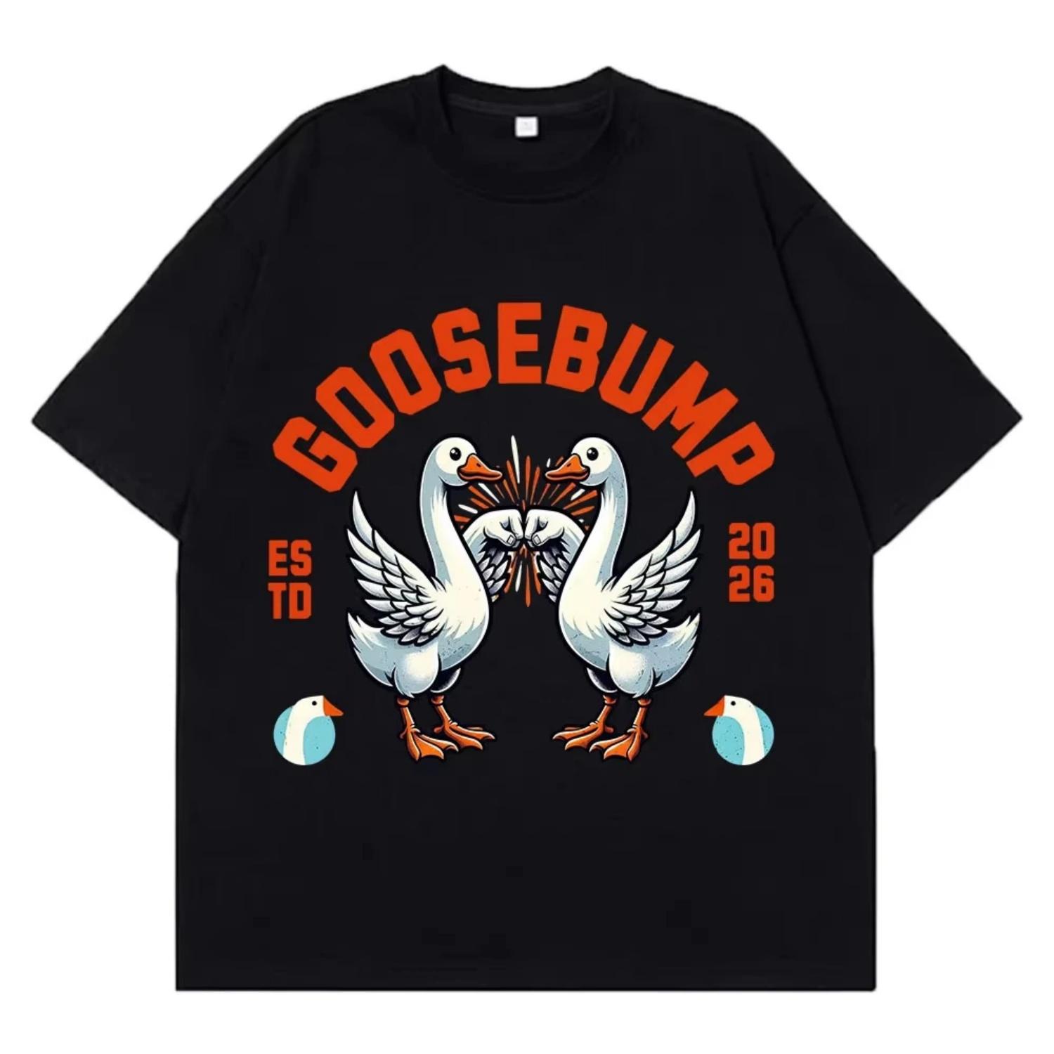 

Funny Silly Goose Meme T-Shirt Men Women Hip-hop Vintage T-shirt Short-sleeved Loose 100% Cotton Oversized High Quality T-shirts S чёрный