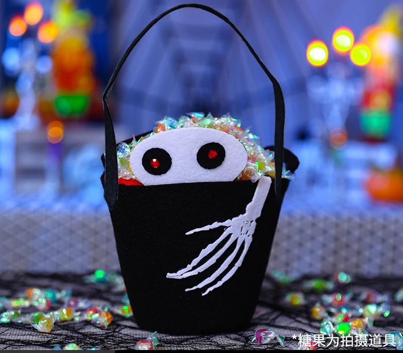 Halloween Pumpkin  Portable Candy Bags Cartoon Pumpkin Black Cat Bat Witch Ghost Kids  Gift Trick Or Treat Happy Halloween Day