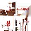Double Happiness Stickers for Wedding Room Decoration - Perfect for Bride and Groom's Living Room or Bedroom.