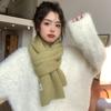 New red knitted scarf men's and women's winter Christmas student couple thickened wool scarf
