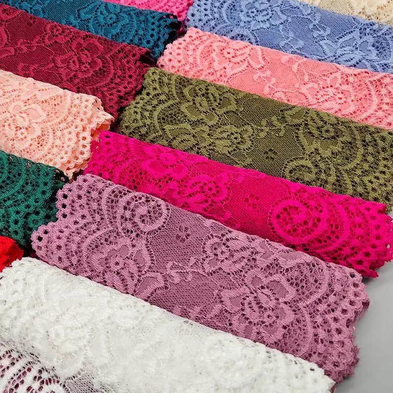 15CM Wide Elastic Lace Fabric 10Yard Flower Pattern Ribbon Lace Trim Ribbon Diy Craft Fabric Width African Fabrics Stretch