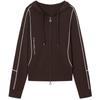 JUZUI Women's Color-block Striped Hooded Knit Sweater