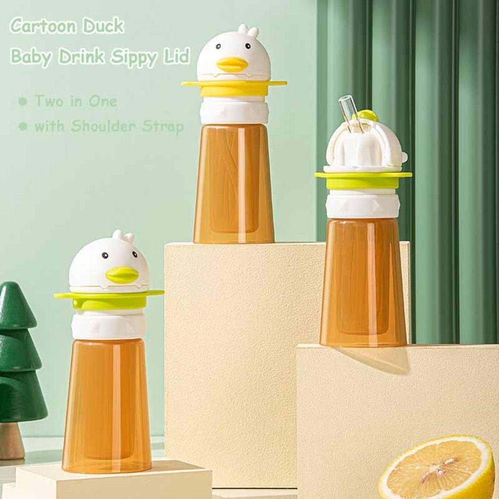

with Shoulder Strap Baby Water Bottle Cap 2 in1 Feeding Kid Drinkware Toddle Yellow
