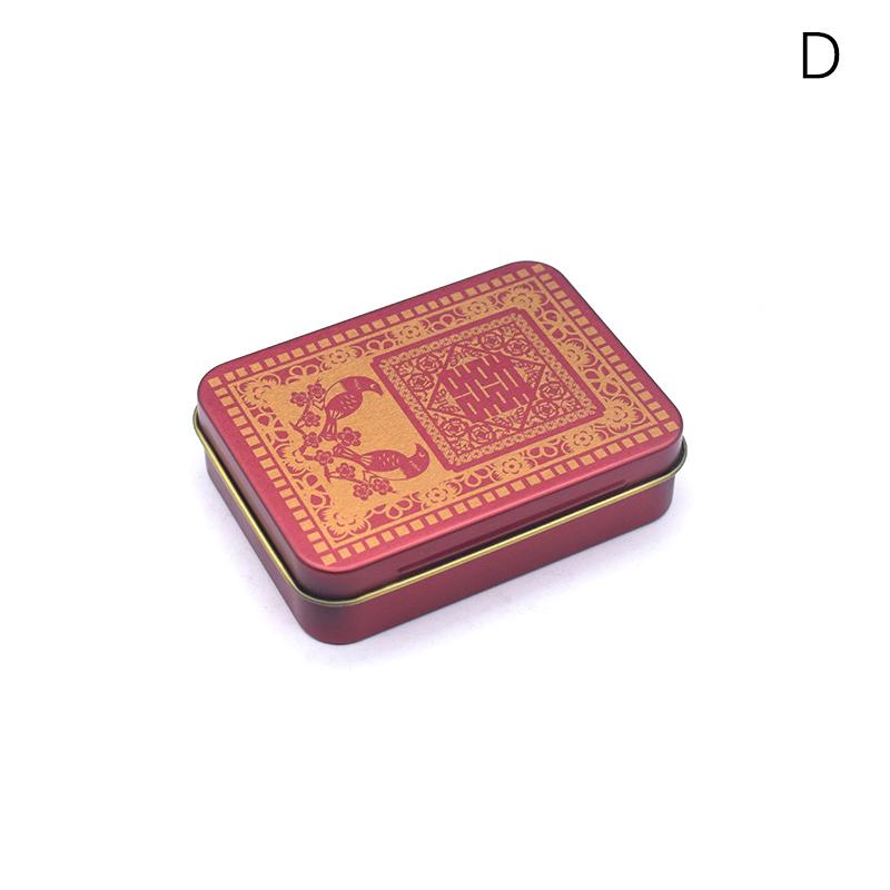 Small Cartoon Tin Box Hairpin Storage Case Rectangular Jewelry Cosmetic Organizer For Candy Pill Hinged Empty Box