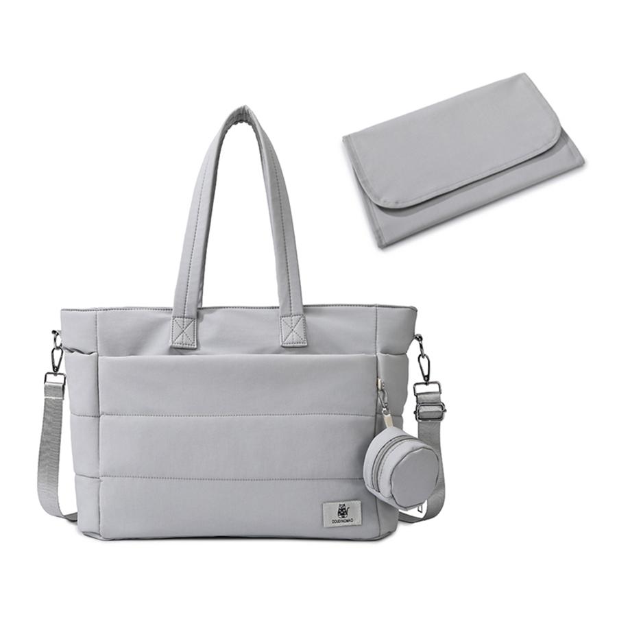 

Рюкзак для мами та тата зі сповивальним килимком, сумка для пустушки, гачки для візка, сумка для вагітних для дитячих аксесуарів, сумка для підгузків сірий колір