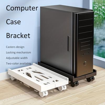 Suporte ajustável para CPU móvel Suporte para torre de computador ventilado Suporte para torre de PC com 4 rodas giratórias Serve para a maioria dos PCs Suporte para mesa