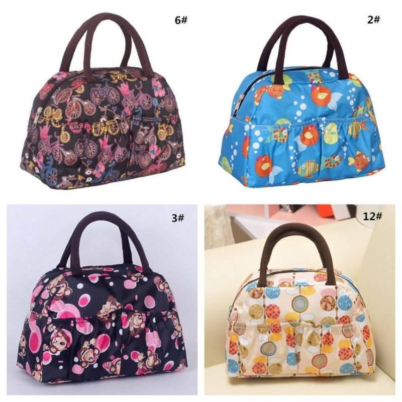 Handbag Ladies Spring Bento Fashion Casual Fine Print Practical Strap Double