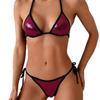 New Hot Spring Vacation Glossy Patent Leather Bikini European and American Swimsuit Women's Sexy Lace-up Swimsuit