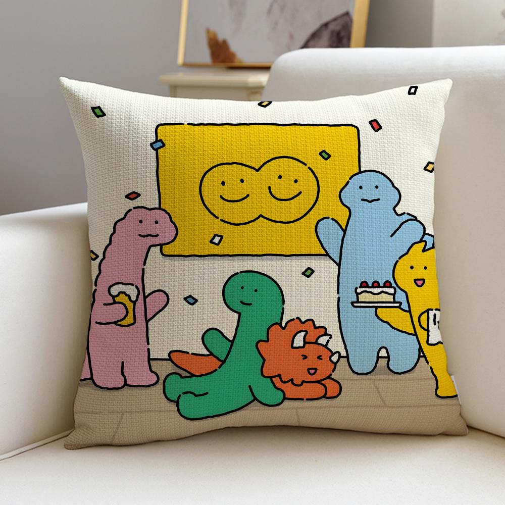 Quirky JJogumanS Cushion Cover Breathable and skinfriendly linen pillowcase square removable and washable cushion