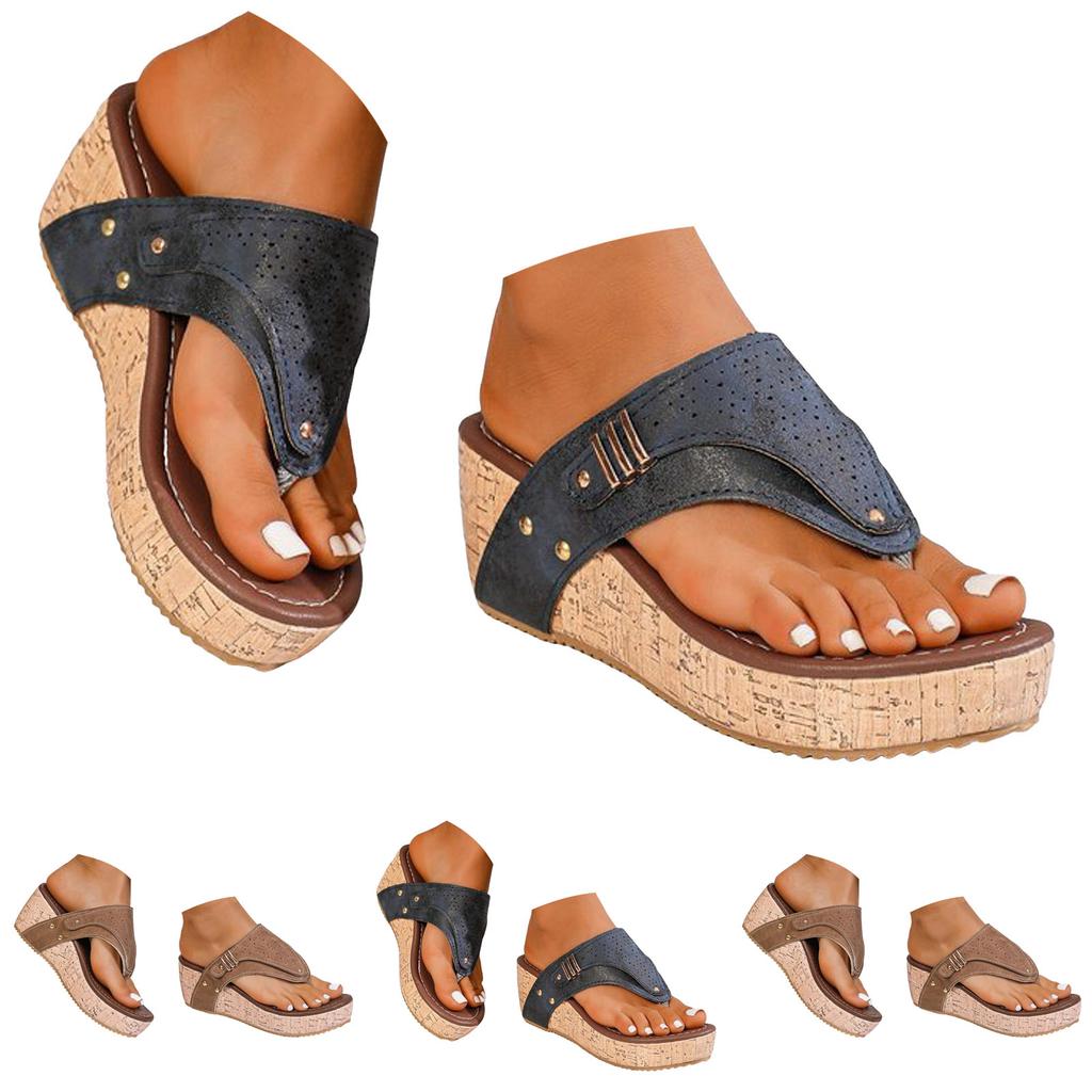 Damen Plateausandalen Keilabsatz Flip-Flops Modisch und Lässig Offene Clogsandalen Für Damen Größe 5 Sandalen mit Keilabsatz Für Damen Größe 11
