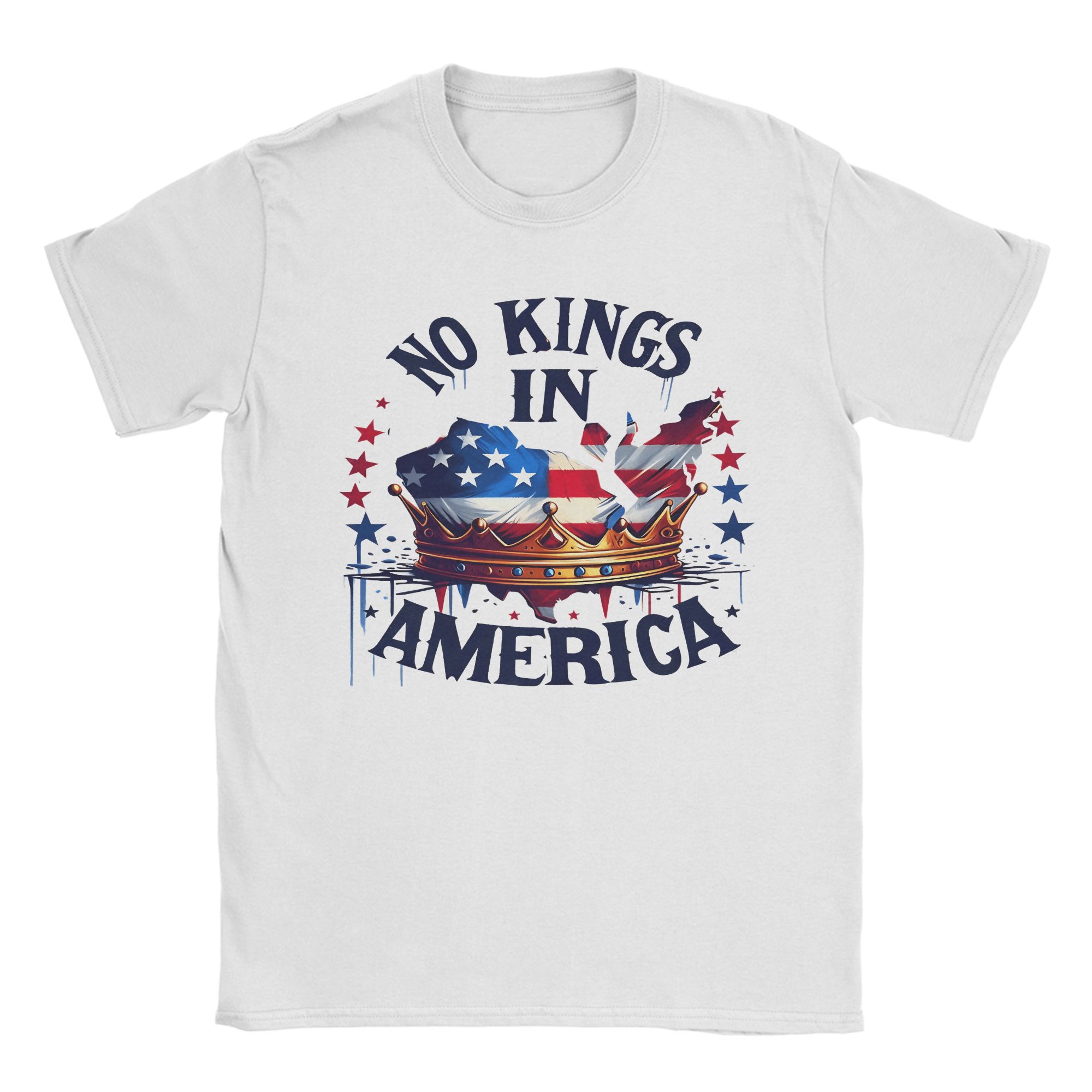 

No Kings In America T Shirt for Men Pure Cotton Vintage T-Shirt Crewneck Tee Shirt Short Sleeve Clothing Party S разноцветный
