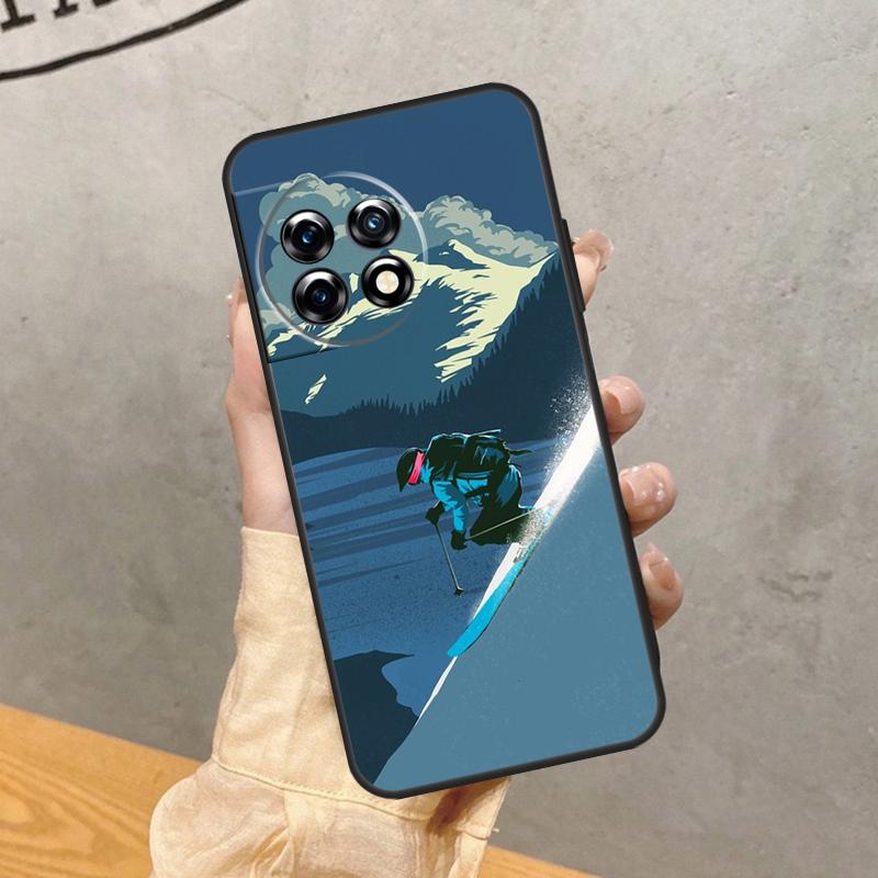 Skiing Snow Snowboard Ski Case For OnePlus 8 9 10 Pro 15 13 12 11 13T 13R 12R 10T 8T Nord CE 5 2 3 4 Lite N20 N30 Cover