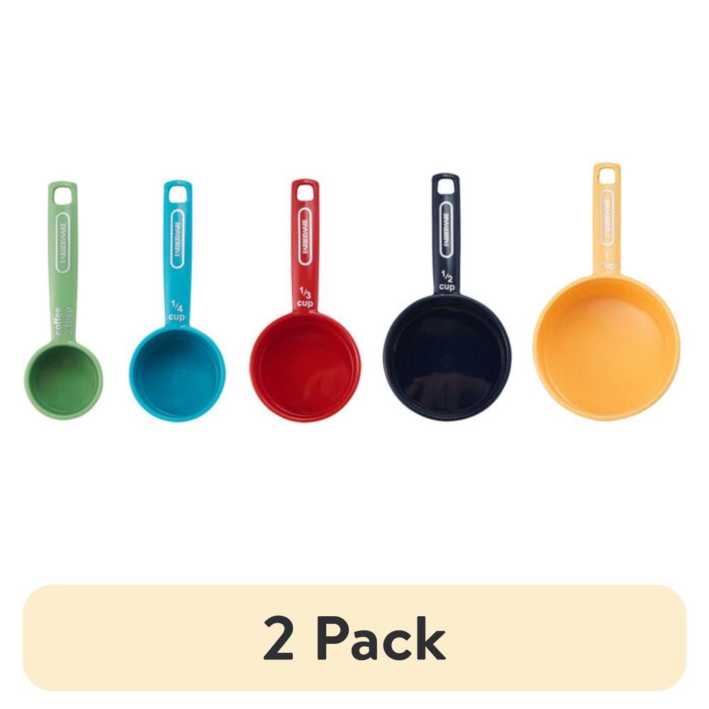 

Plastic Multicolor Nesting Measuring Cup Set 5-Piece with Bonus Coffee Scoop Dishwasher Safe Easy Read Measurements United States