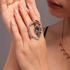 Jewelry Grey Rhinestone Big Open Ring Charm Finger Golden Silver Geometric Twist Ring Simple Hyperbole Women's Ring Party