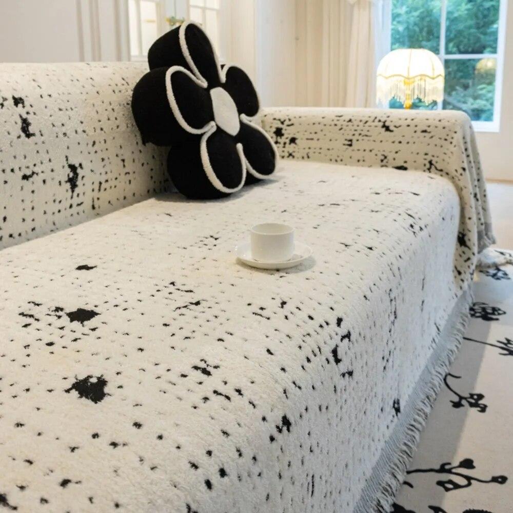 Nordic Throw Blankets for Sofa Bed Single Four Season Plush Sofa Cover Dust Anti-cat Scratch Protection Cover Two-seat Sofa