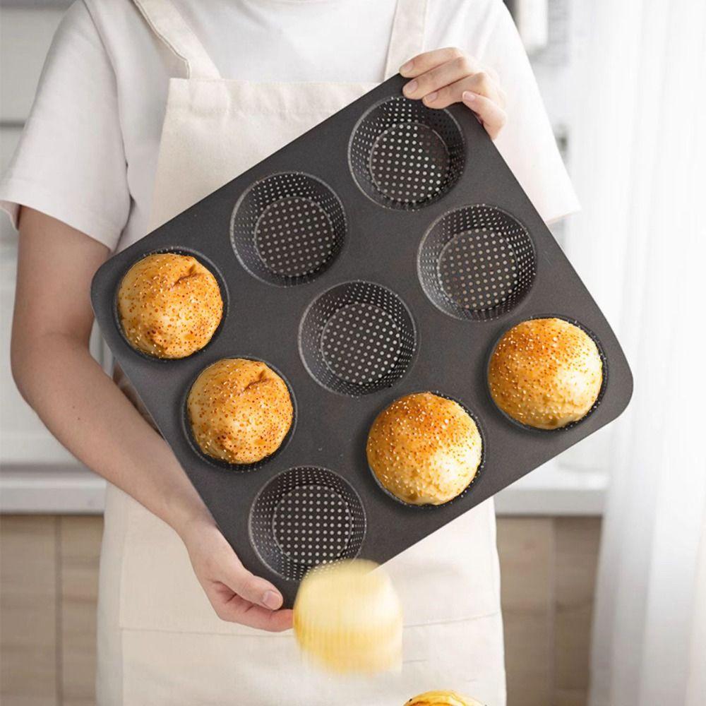 4/9/12 Hole Hamburger Bread Mold Non-Stick Baking Pan Hamburger Bun Pan  Fast Food Restaurants