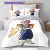 Son Goku Pattern Bedding,Quilt Set Quilt Cover Pillowcase Home Birthday Gift (1 * Duvet Cover + 2 * Pillowcase, Without Core)