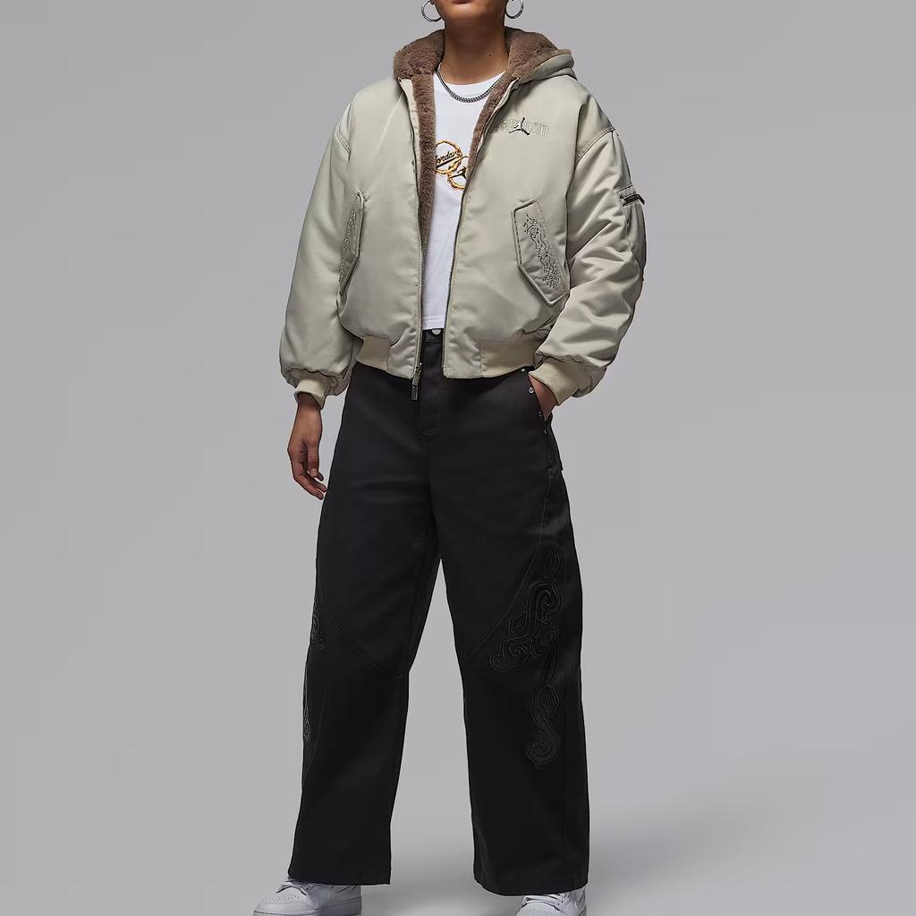 Jordan Flight Year Of The Horse Limited Edition Cny New Year Faux Fur Reversible Hooded Long Sleeve Jacket Women Jackets IQ3961-236