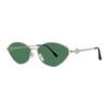 Vintage metal cat eye sunglasses women's YK millennial wind dopamine red round face sunglasses UV protection