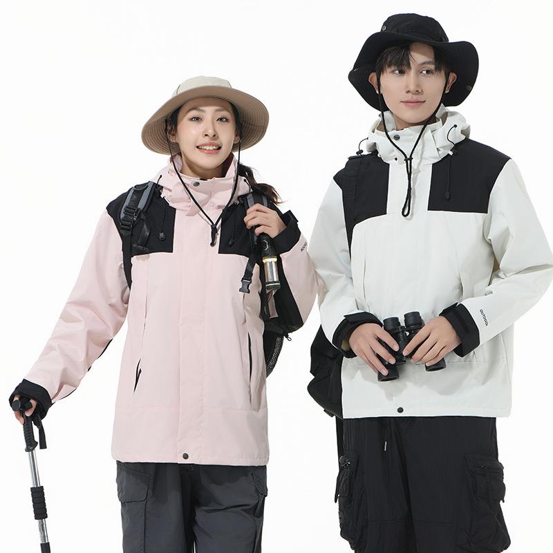 Men Color Blocking Splicing Women Assault Jacket Functional Pocket Outdoor Sports Style Unisex Hiking Jacket