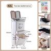 JEKO Elevated Kitchen Trash Can with Lid, Push-to-Open, Large Capacity, Double Layer for Dry/Wet Separation
