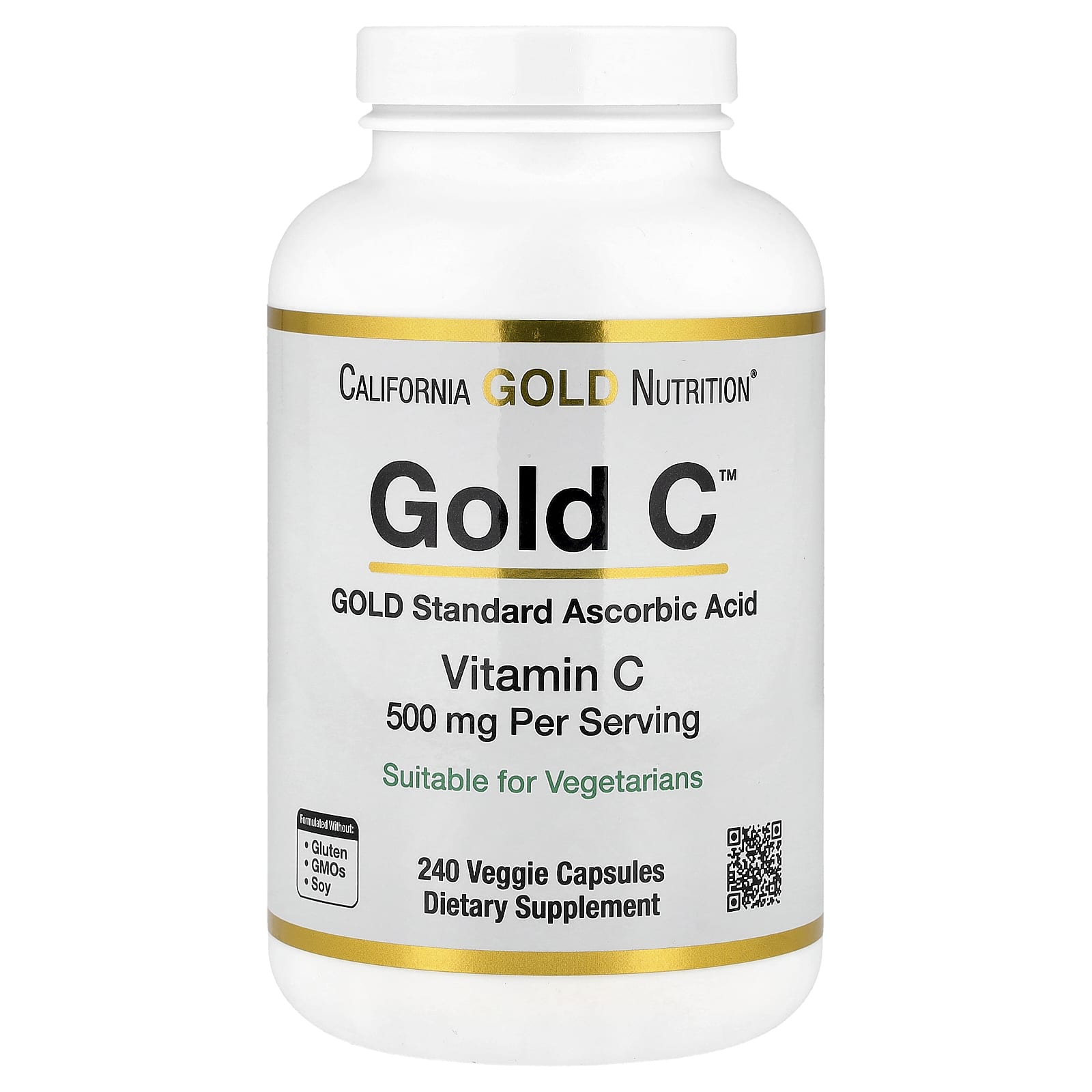

Gold C™, Usp Grade Vitamin C, 500Mg, 240 Veggie Capsules