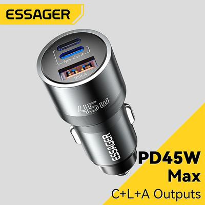 Essager IP-Port-Autoladegerät USB Typ C PD QC 3.0 PPS 45 W Schnellladung für iPhone 15 MacBook Samsung Xiaomi Handy-Ladegerät